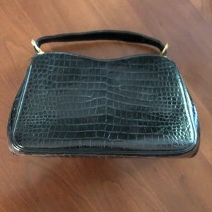 Vintage Black Skin Purse w handle